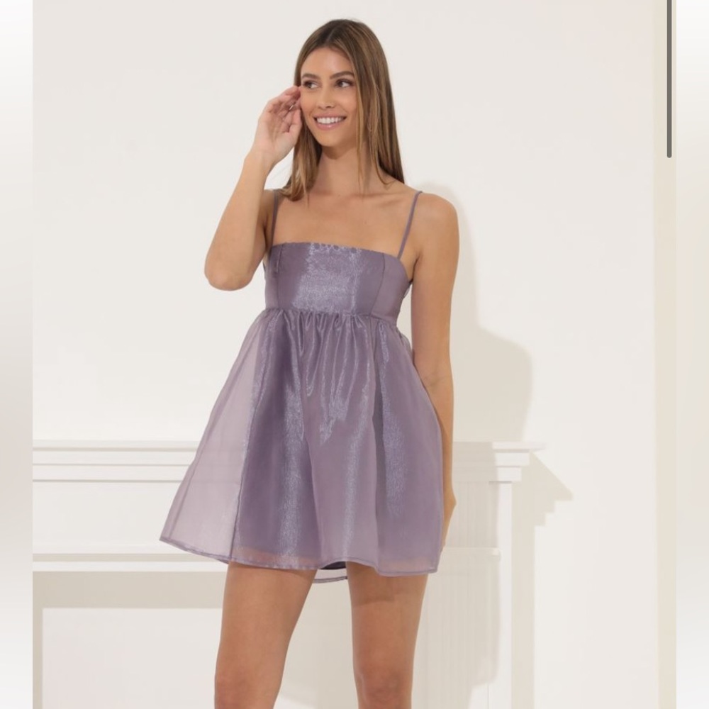 Purple Shimmer Baby Doll Dress